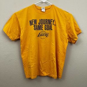 Lakers Men's Size XL World Champions Banner Shirt Yellow
